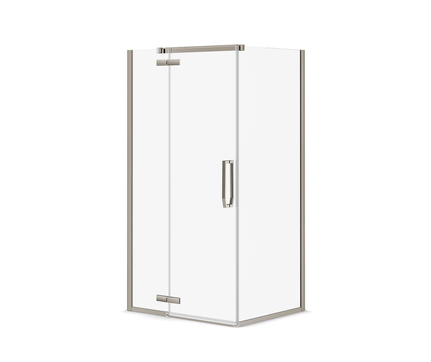 MAAX 136330-900-305-000 Link Rectangular 42 x 34 x 75 in. 8mm Pivot Shower Door for Corner Installation with Clear glass in Brushed Nickel