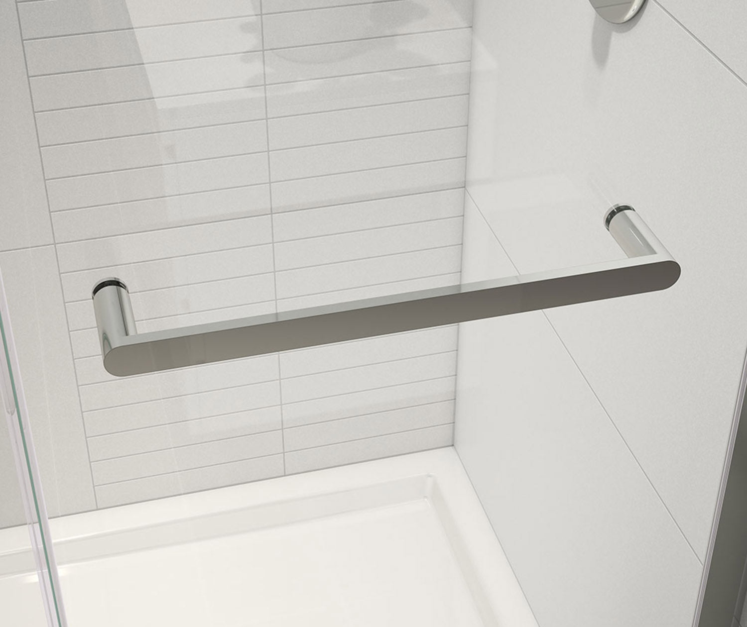 MAAX 138954-900-084-000 Halo Pro 44 ½-47 x 78 ¾ in. 8 mm Sliding Shower Door with Towel Bar for Alcove Installation with Clear glass in Chrome