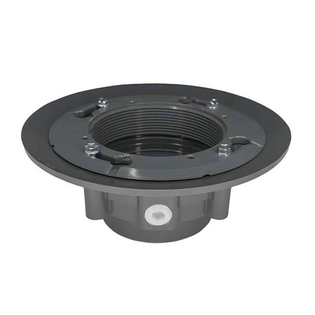 Infinity Drain CDP 43 W Clamp Down Drain PVC 4" Throat, 3" Outlet with Threaded Outlet