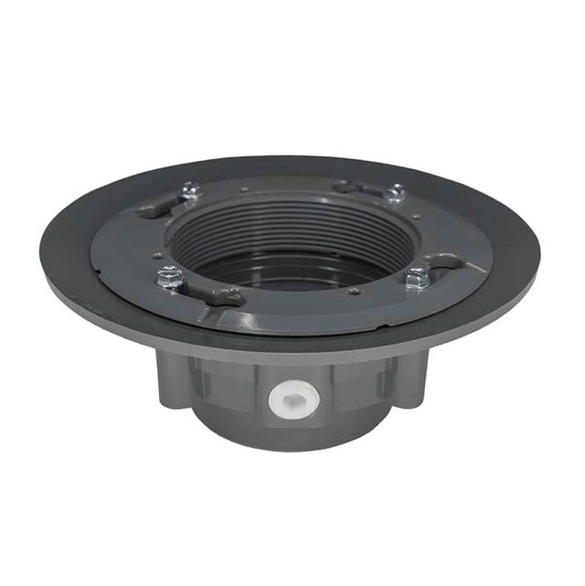 Infinity Drain CDP 43 W Clamp Down Drain PVC 4" Throat, 3" Outlet with Threaded Outlet