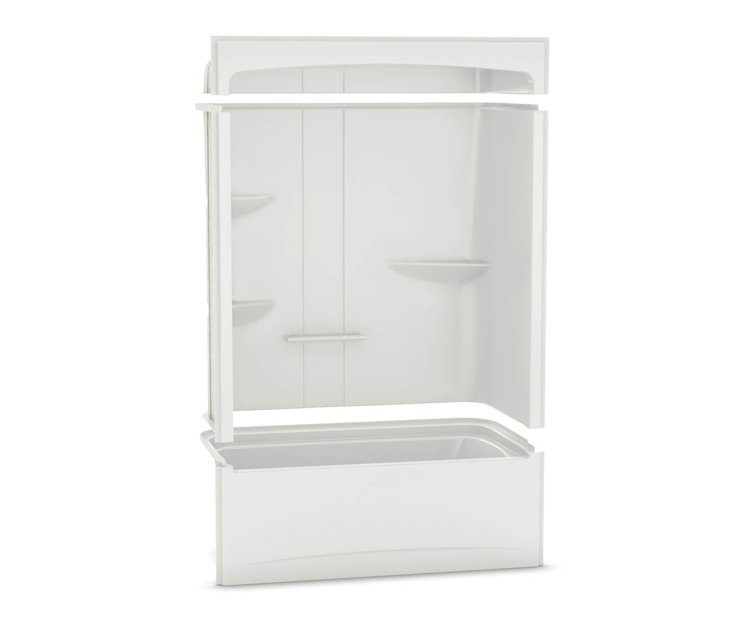 MAAX 107000-SR-097-001 ALLIA TSR-6032 Acrylic Alcove Right-Hand Drain Three-Piece Combined Whirlpool & Aeroeffect Tub Shower in White