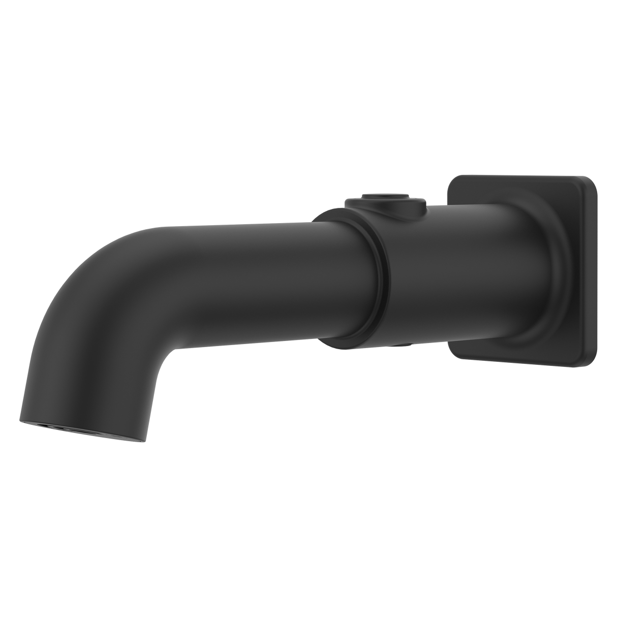 Modern Square Push Button Tub Spout in Matte Black