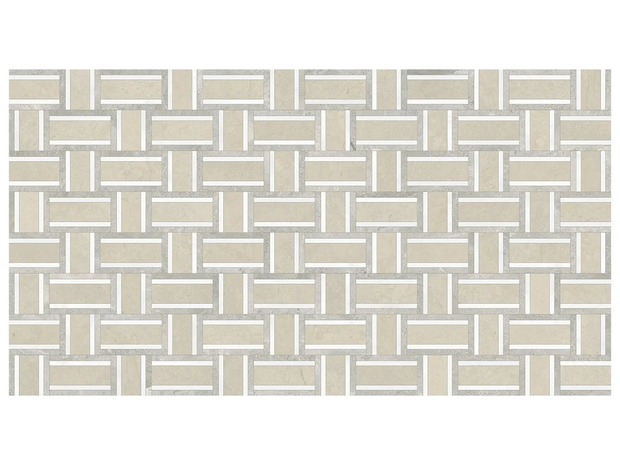 Anatolia Tile Utopio Cesto Clay Honed Natural Stone Waterjet Mosaic 5001-0424-0 Cesto Clay - premium natural stone mosaic tile from Anatolia Tile, available at PoshHaus showroom in Keene, NH