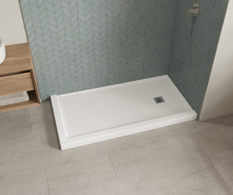 MAAX 420025-503-001-000 B3X 6032 Acrylic Corner Right Shower Base with Right-Hand Drain in White