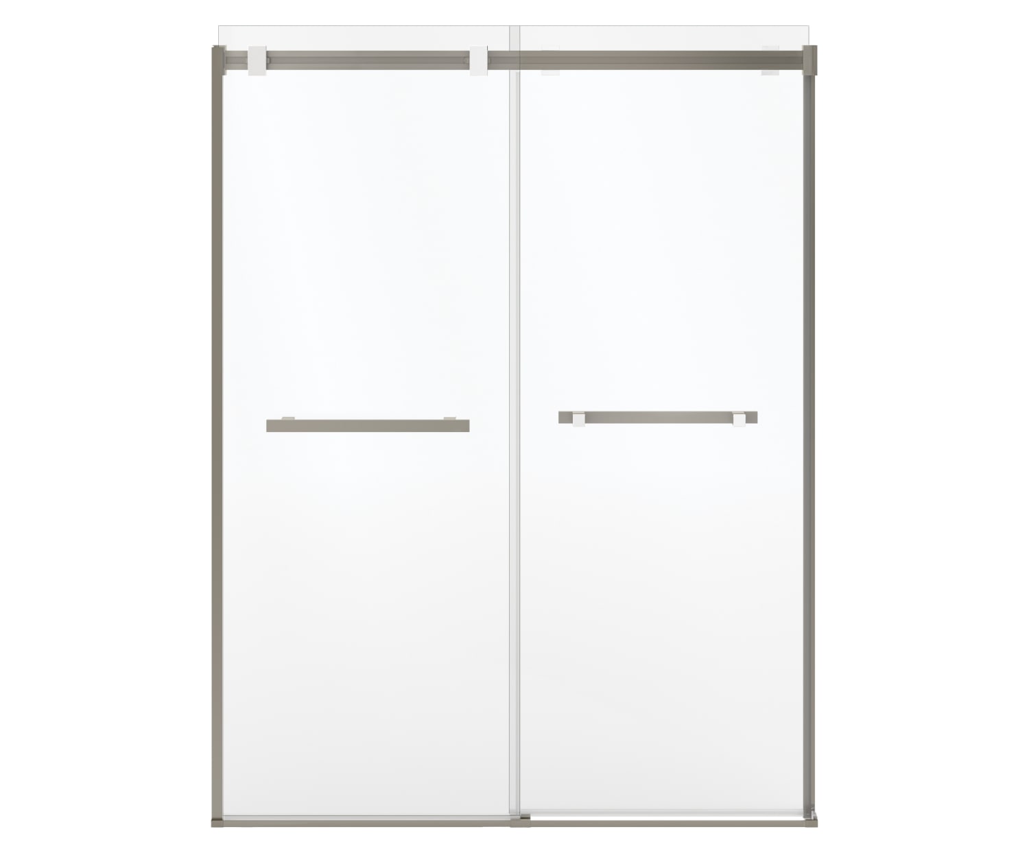 MAAX 136955-810-290-000 Duel Alto 56-59 X 78 in. 8mm Bypass Shower Door for Alcove Installation with GlassShield® glass in Brushed Nickel & Matte White