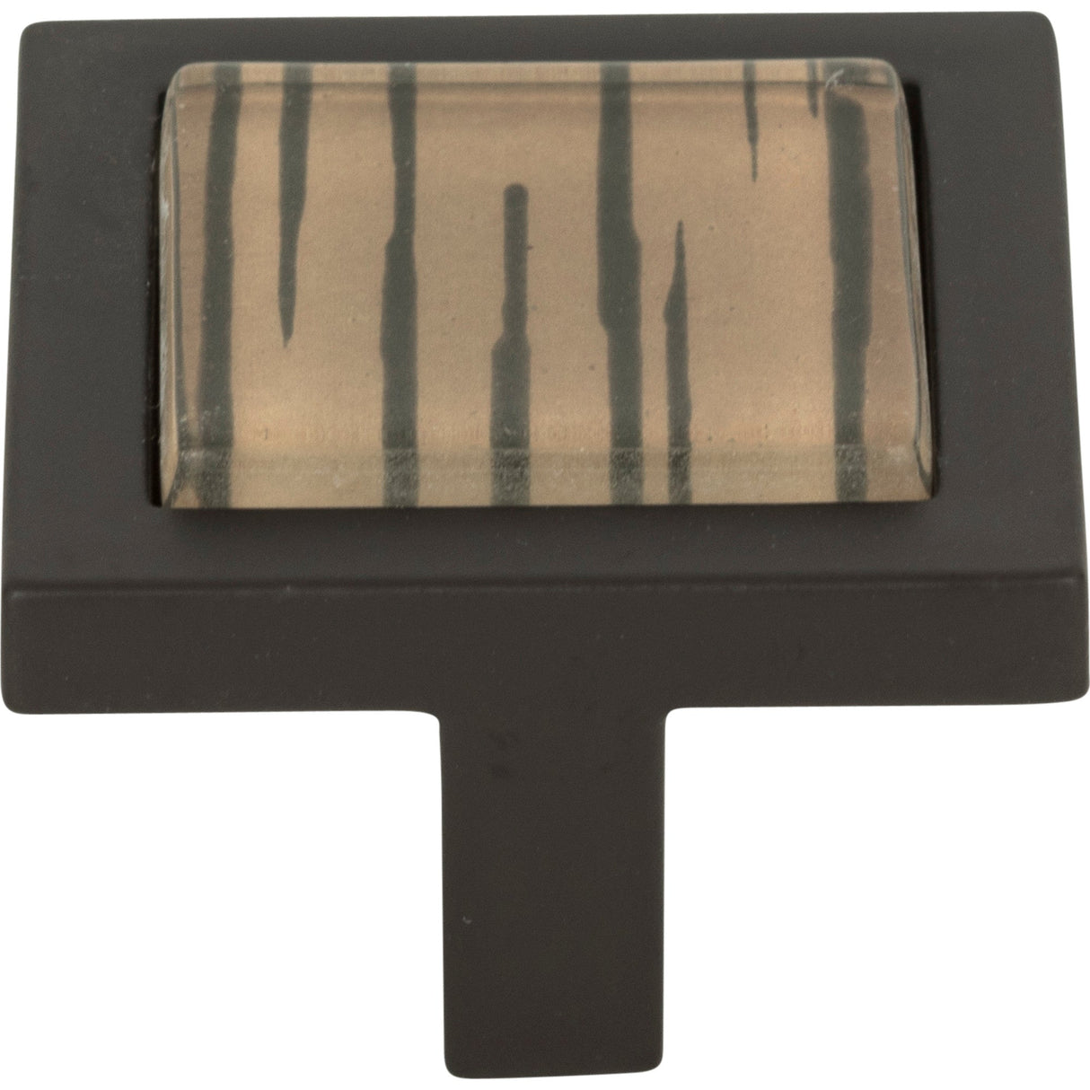 Atlas Homewares Spa Brown Tiger Square Knob 1 3/8 Inch Aged Bronze
