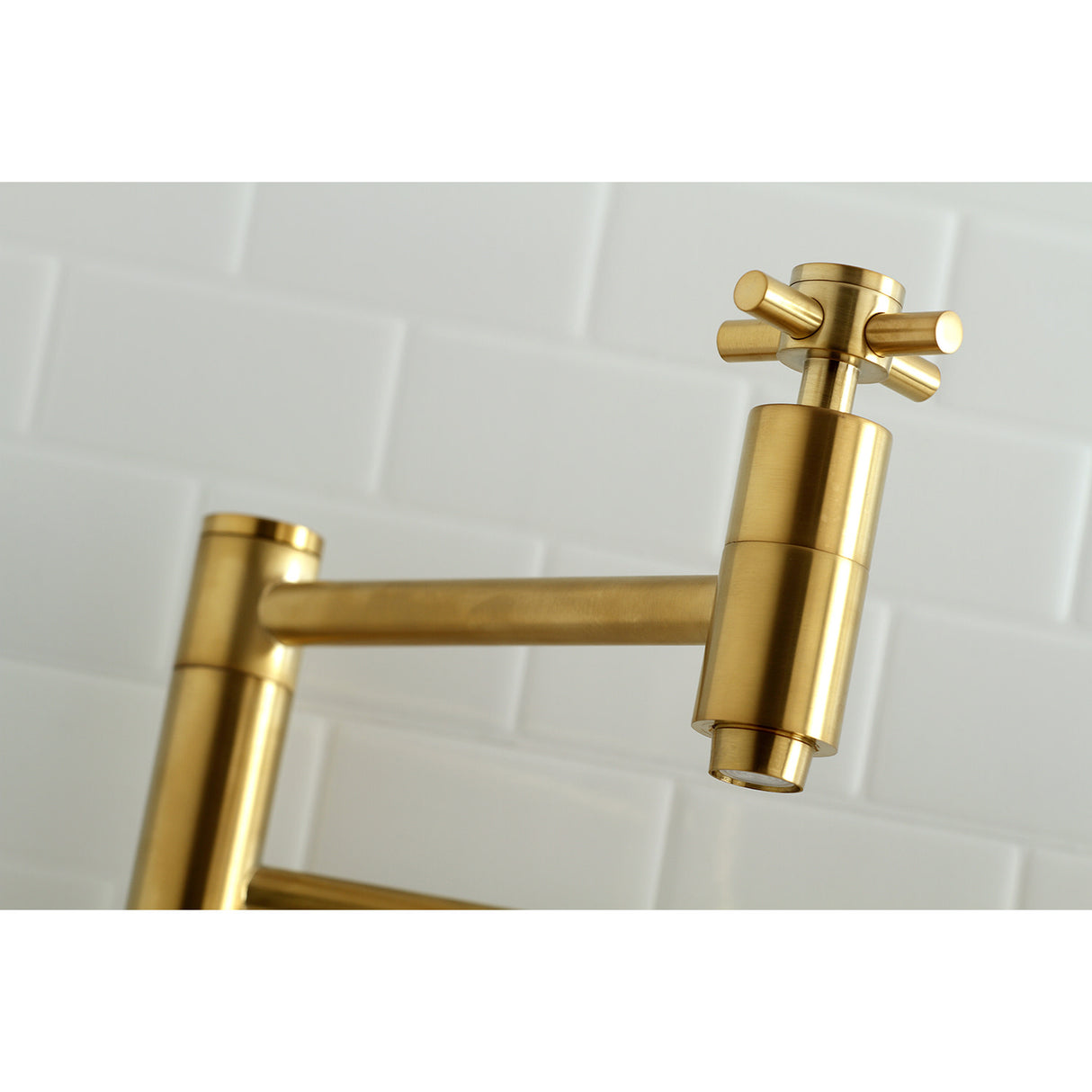 Kingston Brass KS8107DX Concord Wall Mount Pot Filler Kitchen Faucet, Brushed Brass