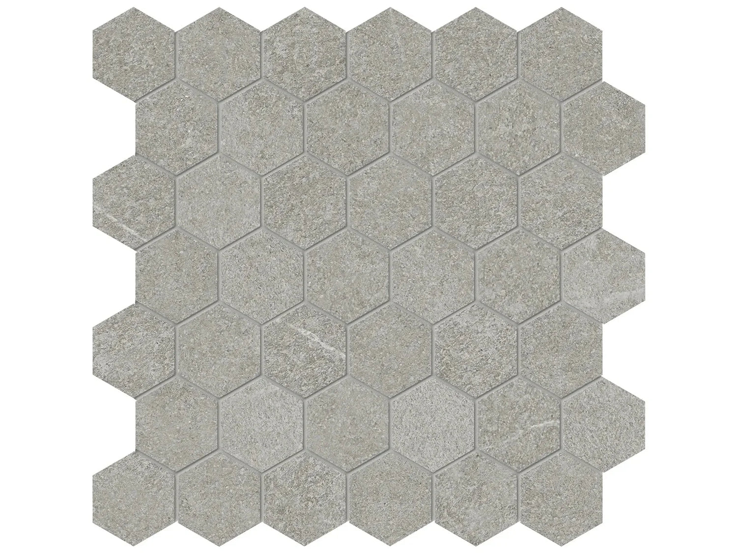 Anatolia Tile 2" Mjork Color Body Porcelain Clay Hexagon 42 Piece Mosaic 4501-0381-0 1 Sheet = .97 Sq. Ft." Clay 2" Hexagon - premium natural stone mosaic tile from Anatolia Tile, available at PoshHaus showroom in Keene, NH