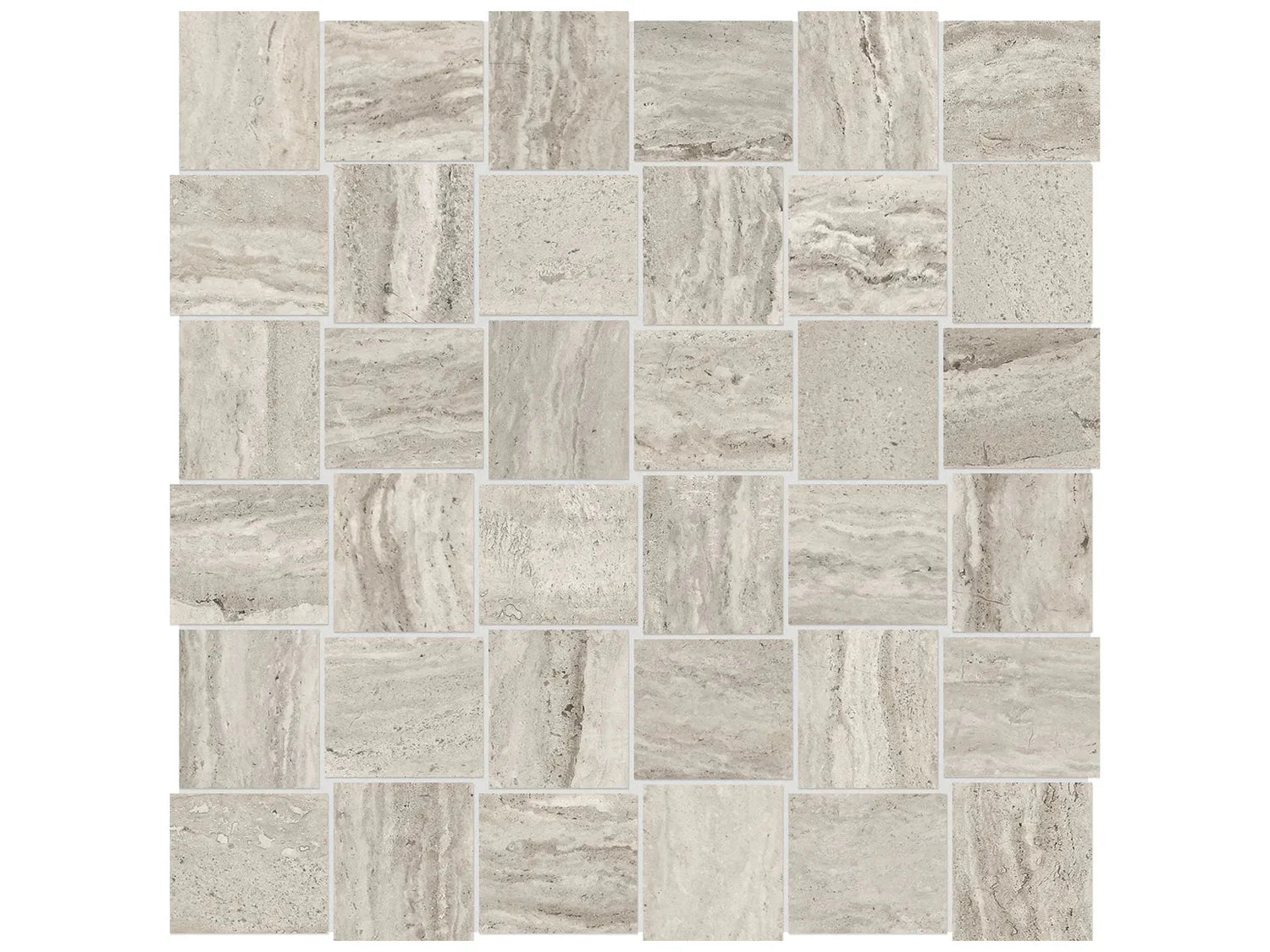 Anatolia Tile 2X2 Basketweave Precept Clay Matte Porcelain Mosaics. 1 Sheet = 1.17 Sq. Ft. 4501-0200-0 (63-518) Clay 2x2 - premium natural stone mosaic tile from Anatolia Tile, available at PoshHaus showroom in Keene, NH