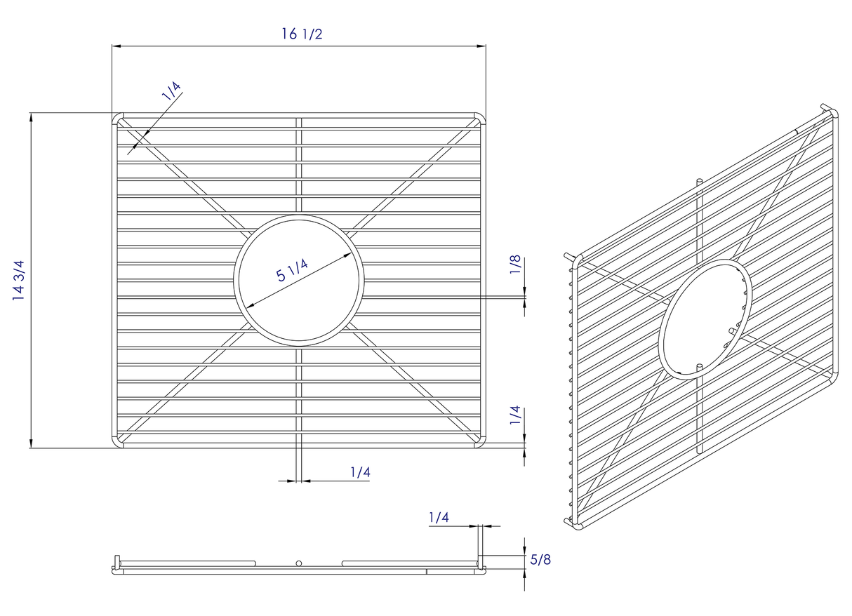 Stainless steel kitchen sink grid for AB3918DB, AB3918ARCH