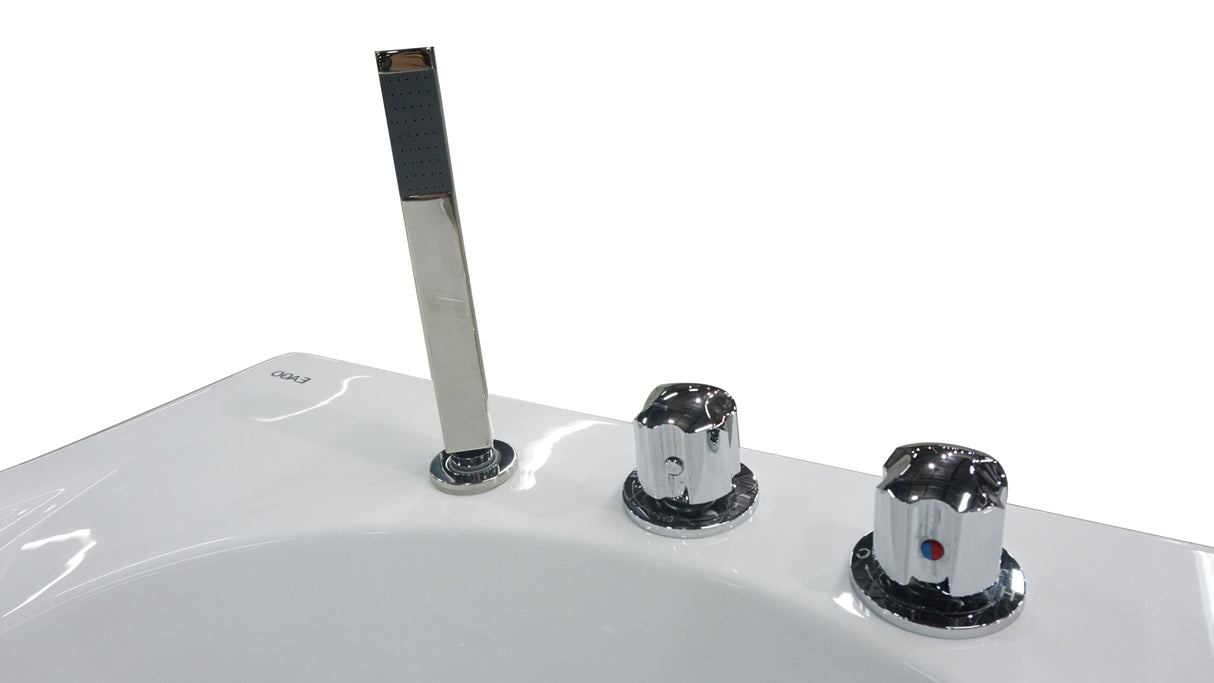 EAGO AM189ETL-R 6 ft Right Drain Acrylic White Whirlpool Bathtub w Fixtures