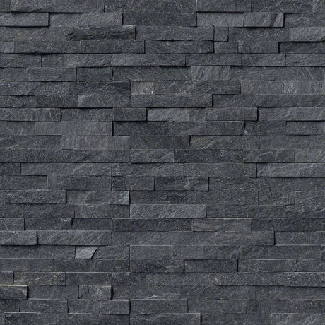 Coal canyon splitface ledger panel 6X24 natural quartzite wall tile LPNLQCOACAN624 product shot multiple tiles angle view