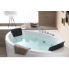 EAGO AM200 5' Rounded Modern Double Seat Corner Whirlpool Bath Tub with Fixtures