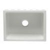 ALFI brand AB2418HS-W 24 inch White Reversible Smooth / Fluted Single Bowl Fireclay Farm Sink