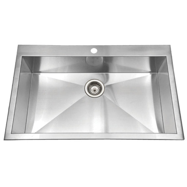 Hamat - CON-3322ST - Zero Radius Topmount Stainless Steel 1-Hole 50/50 Double Bowl Kitchen Sink