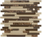 Marazzi Crystal Stone II Espresso Random Linear Matte Mosaic Tile