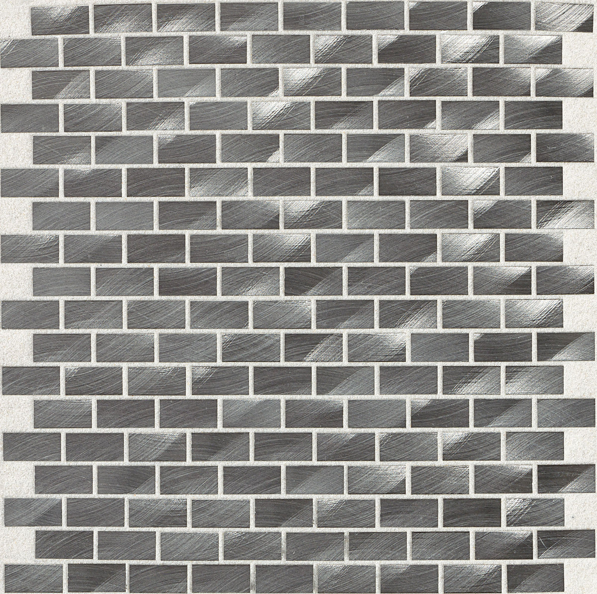 Daltile Structure Gunmetal Brick Joint 1x2 Satin Mosaic Tile
