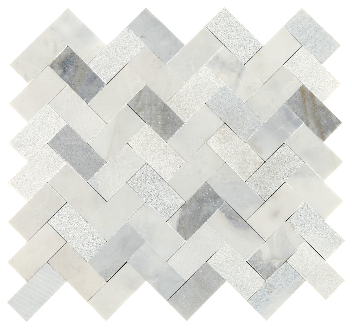 Daltile Minute Mosaix Stormy Mist Herringbone Straight Edge Mix Mosaic Natural Stone Tile