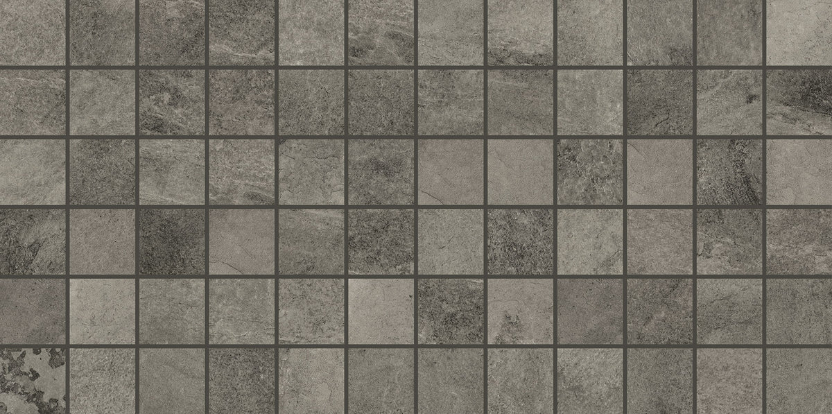 Daltile Slate Attache Meta Dark Gray Straight Joint 2x2 Matte Mosaic Tile