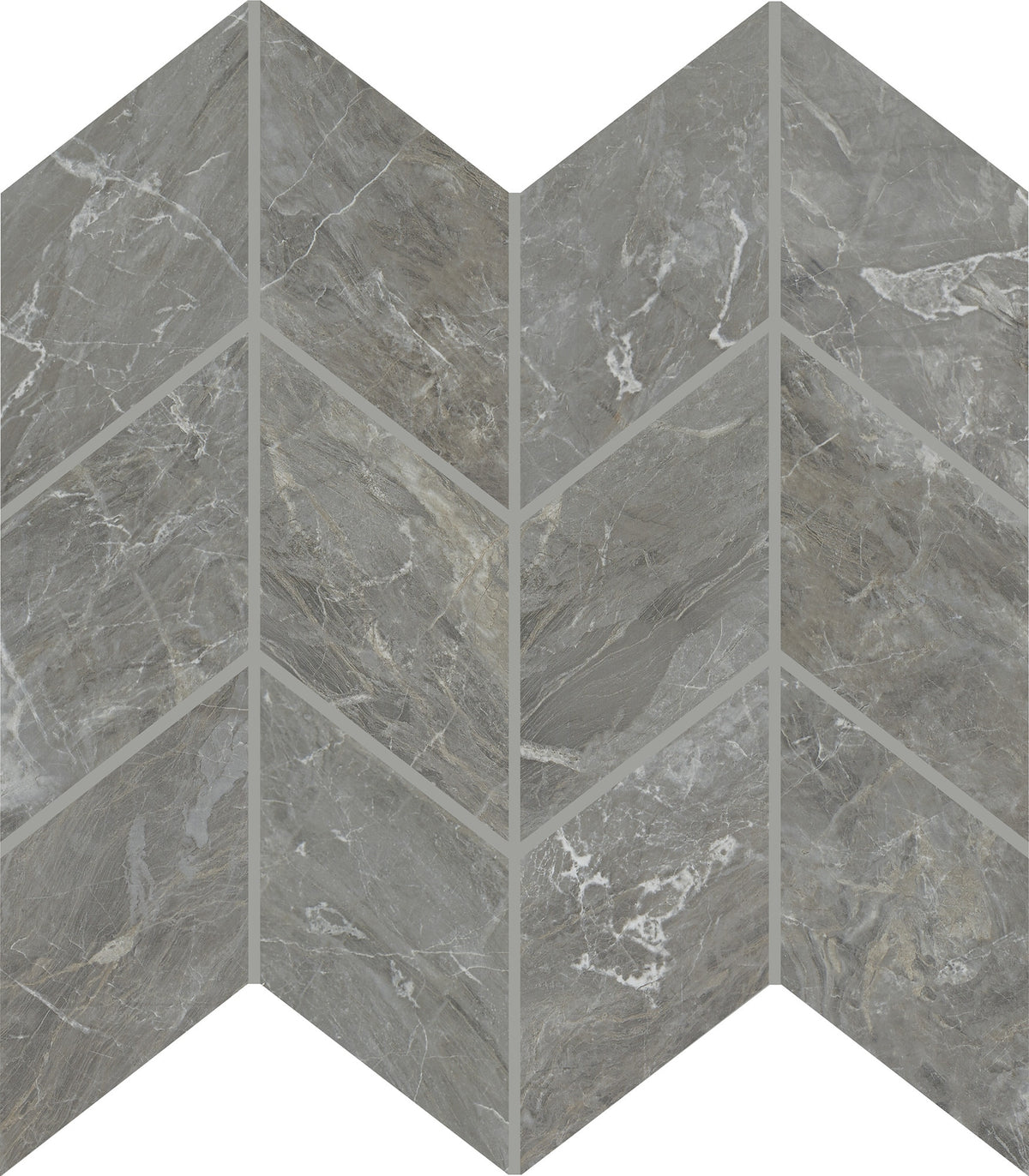 Daltile Famed Glamour Chevron 3x6 Microban Polished Mosaic Tile
