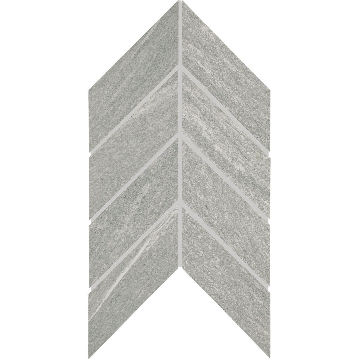 American Olean Montesano Light Gray Chevron 2x5 Matte Mosaic Tile