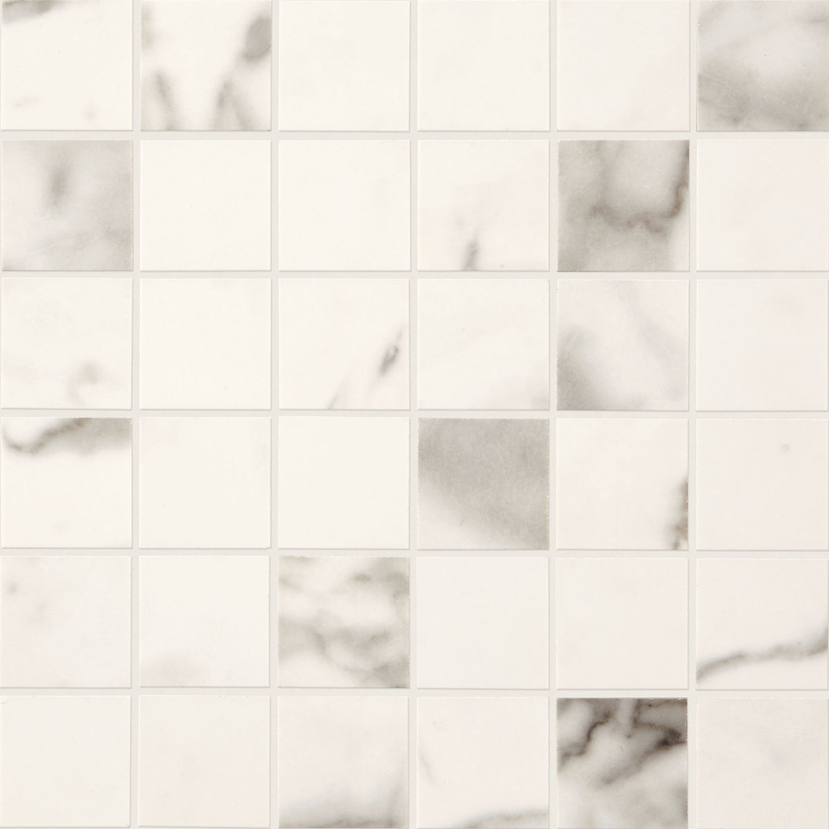 Daltile Marble Attache Calacatta Straight Joint 2x2 Matte Mosaic Tile