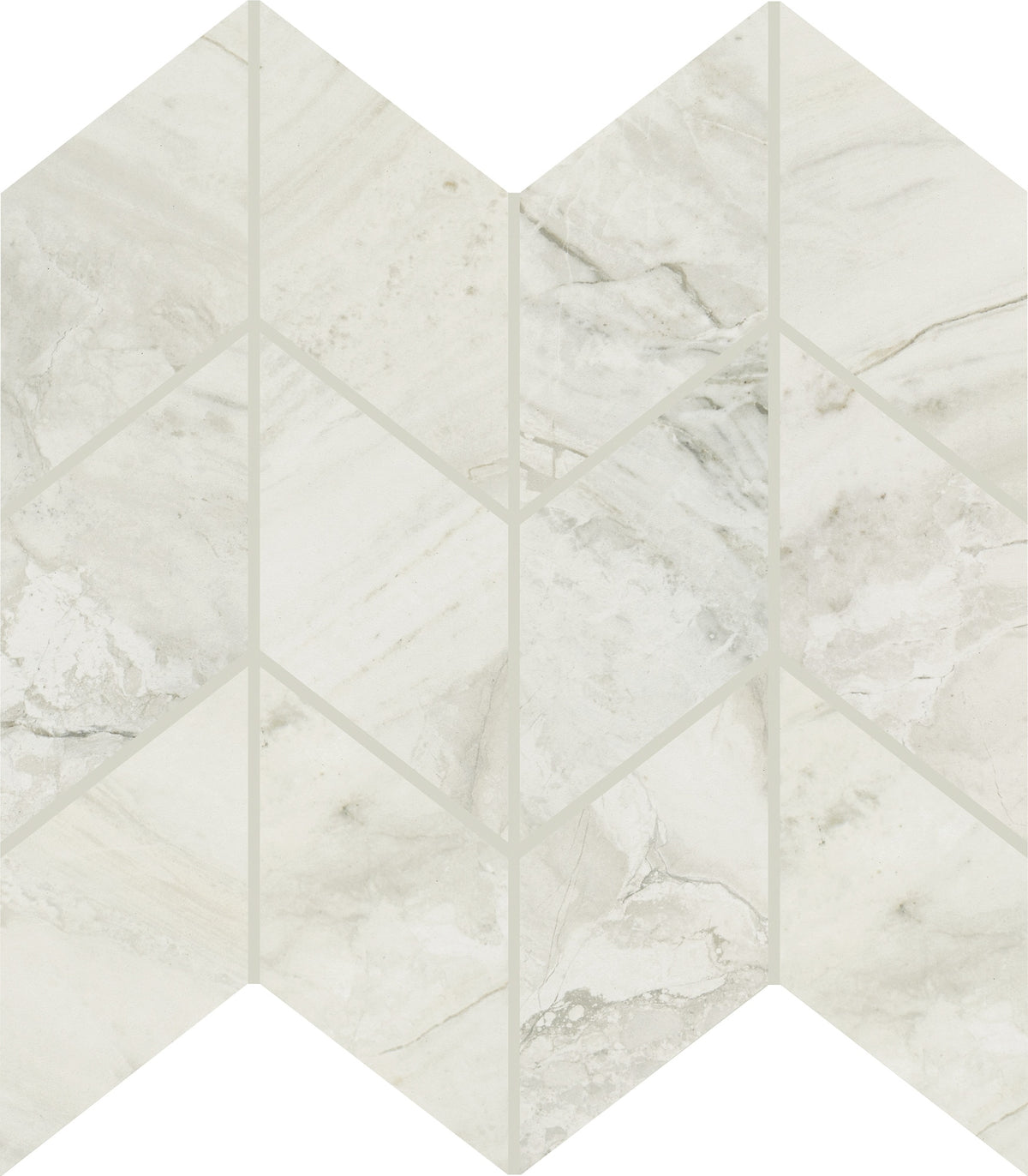 Daltile Famed Iconic Chevron 3x6 Microban Polished Mosaic Tile