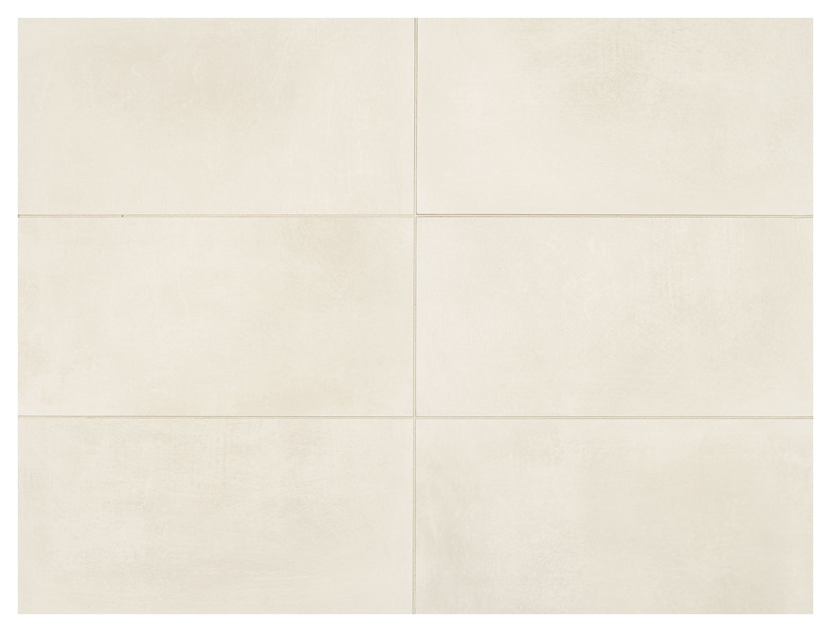 Marazzi Moroccan Concrete Off White Rectangle 12x24 Stepwise Matte Floor Tile