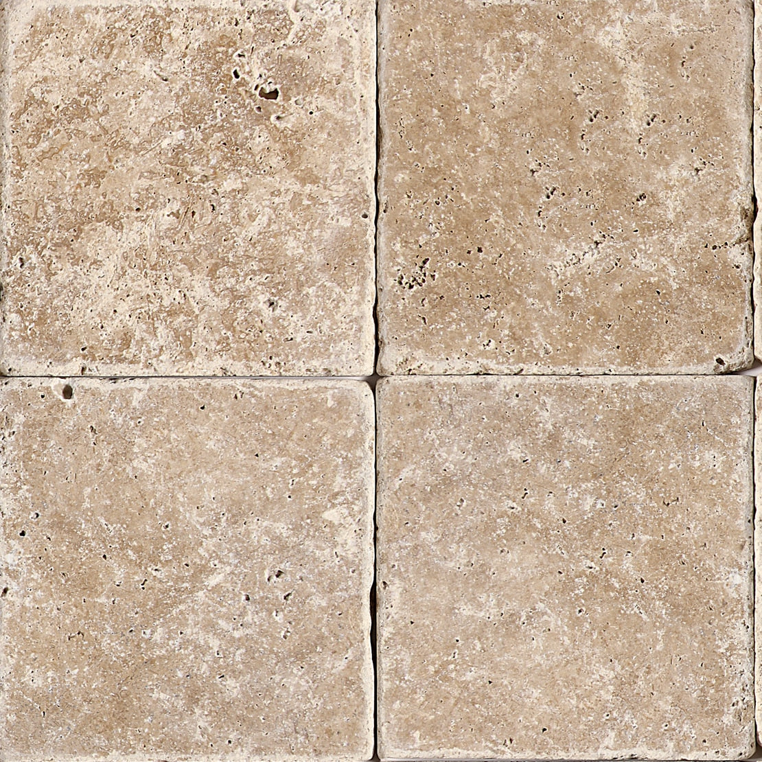 Daltile Travertine Light Noche Square 4x4 Tumbled Stone Tile