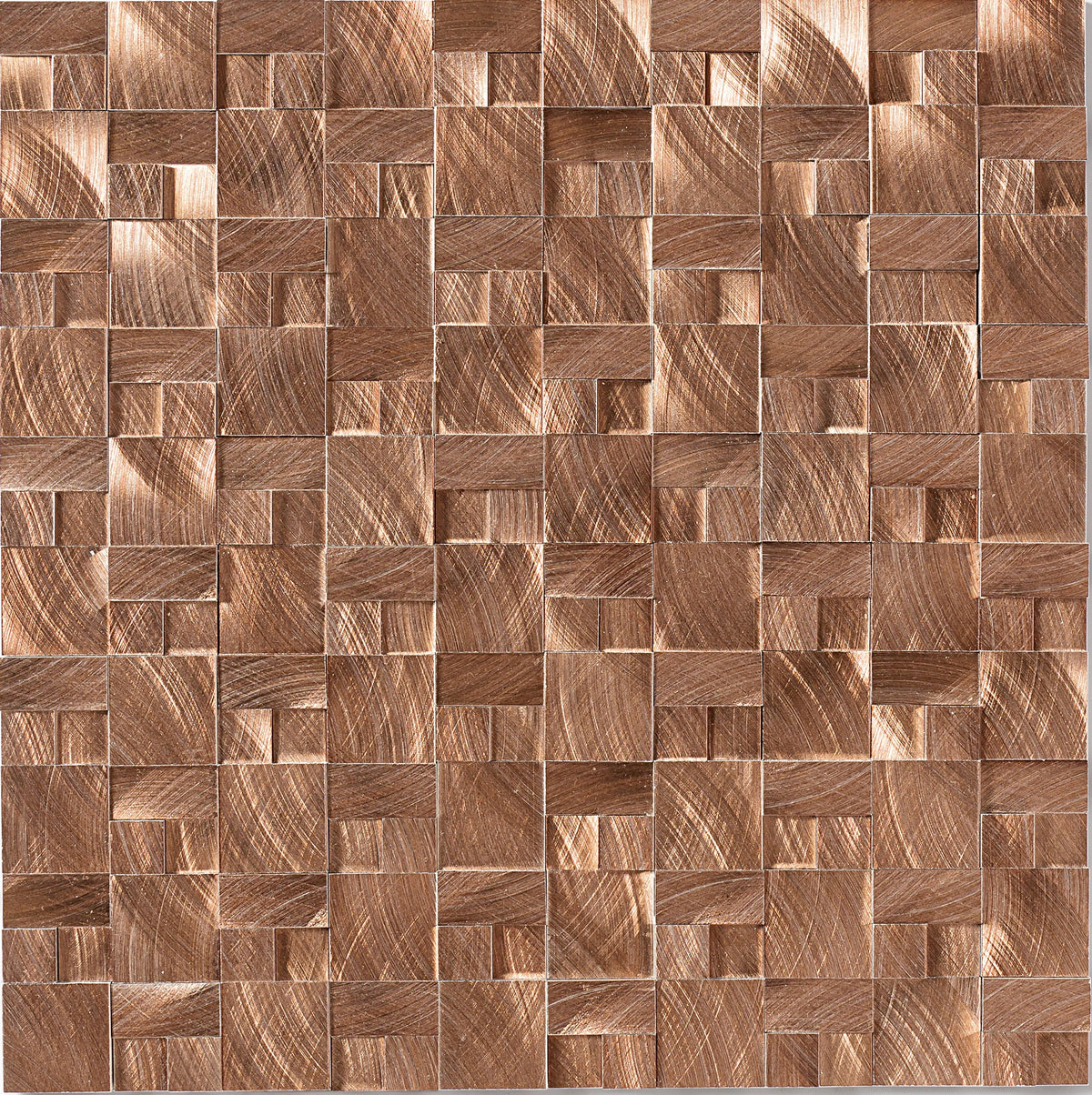 Daltile Structure Copper 3D Block 1x1 Satin Mosaic Tile