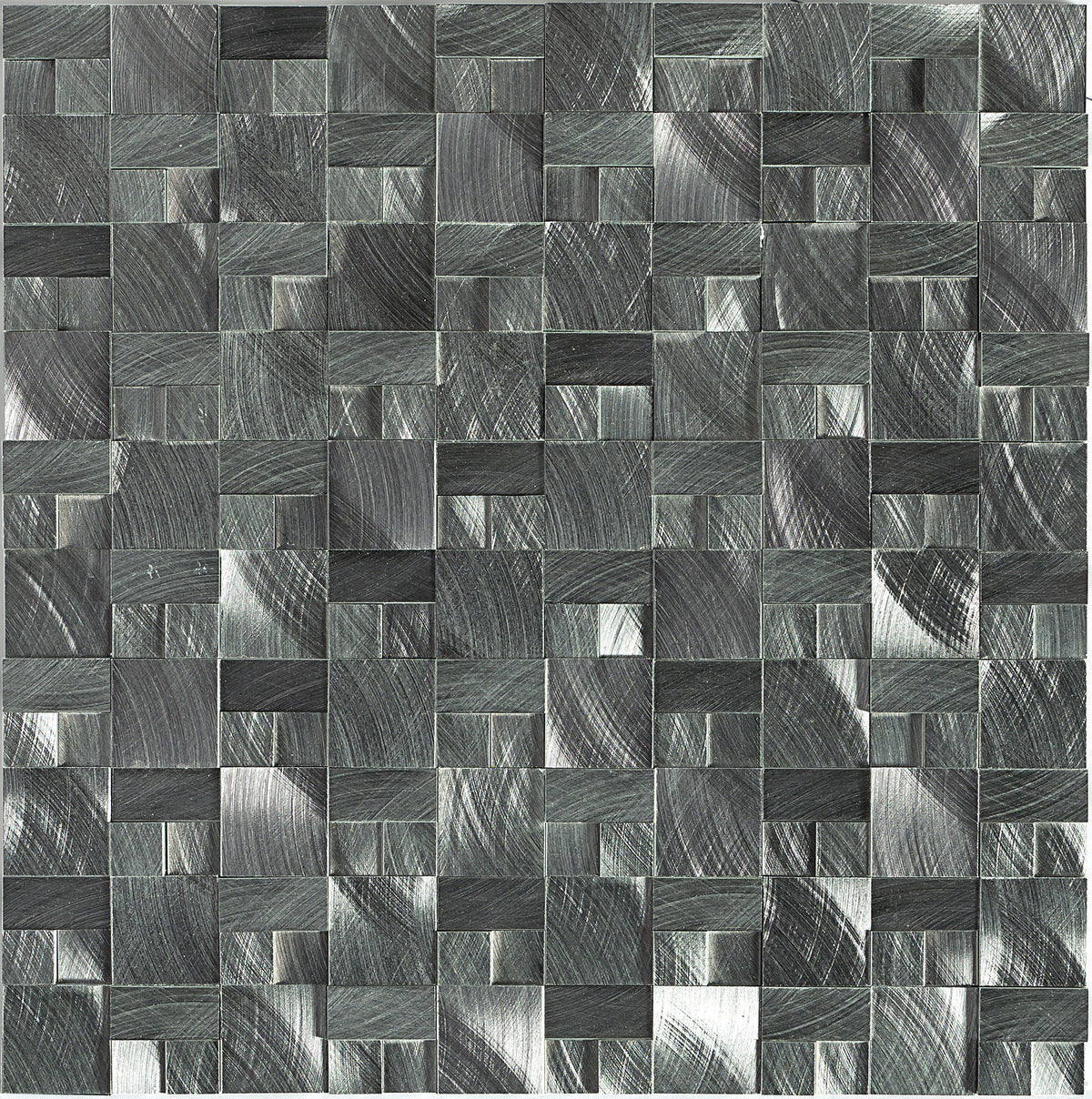 Daltile Structure Gunmetal 3D Block 1x1 Satin Mosaic Tile