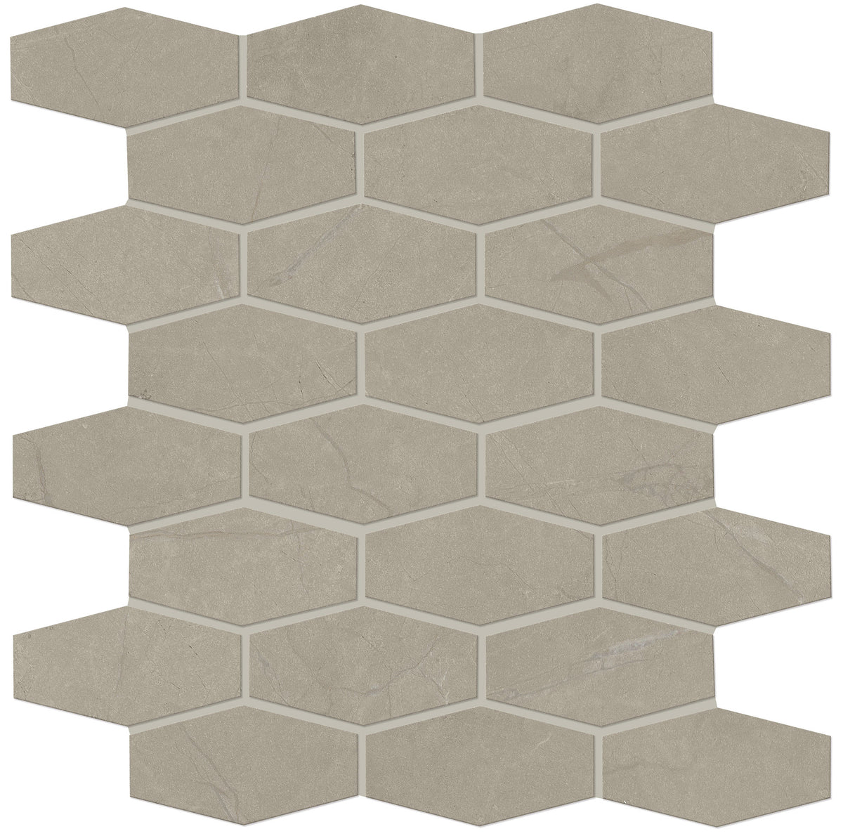 Marazzi Classentino Marble Coliseum Gray Linear Hexagon 2x3 Matte Mosaic Tile