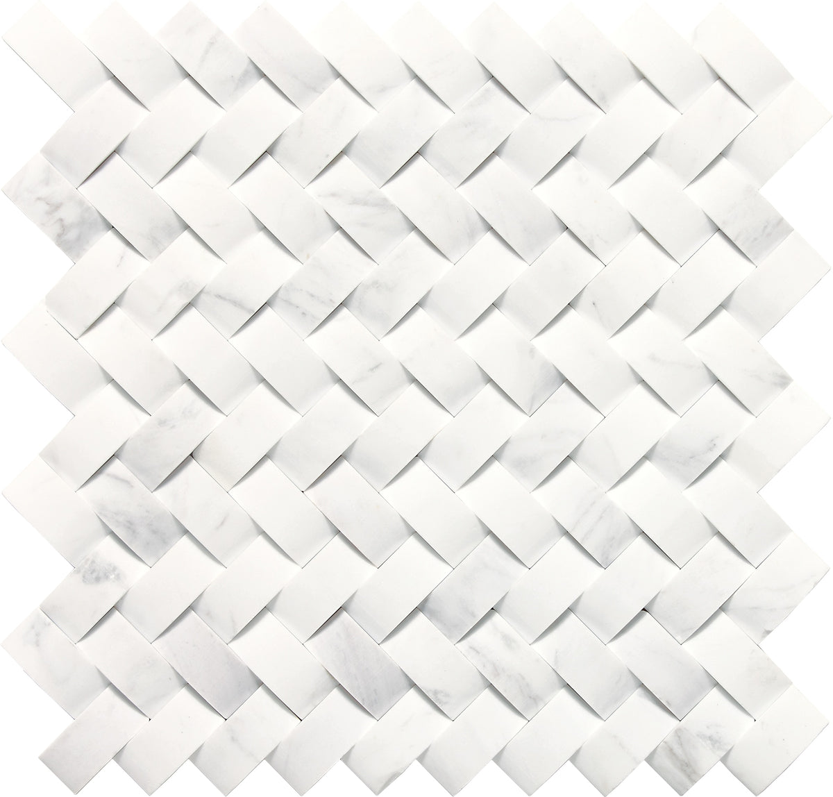 Daltile Stone a la Mod Contempo White Basketweave 1 1/2x3/4 Straight Edge Honed Mosaic Natural Stone Tile