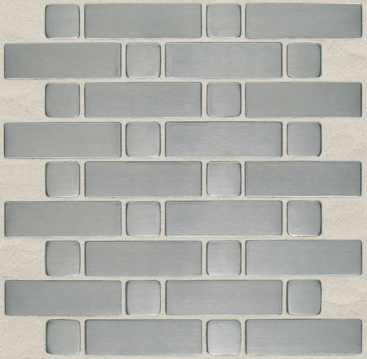 Daltile Metallica Brushed Stainless Steel Lattice Weave Large Basketweave Satin Mosaic Tile