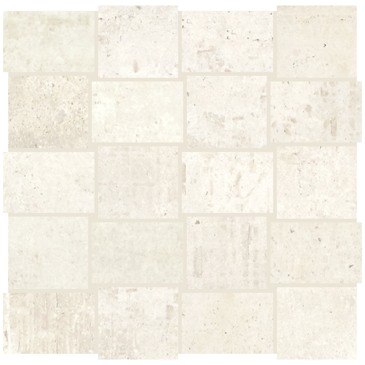 American Olean Union Platinum White Modern Weave 2x3 Matte Mosaic Tile