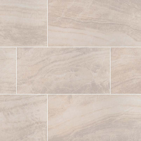 praia crema glazed porcelain floor and wall tile msi collection NPRACRE1224 product shot multiple tiles angle view #Size_12"x24"