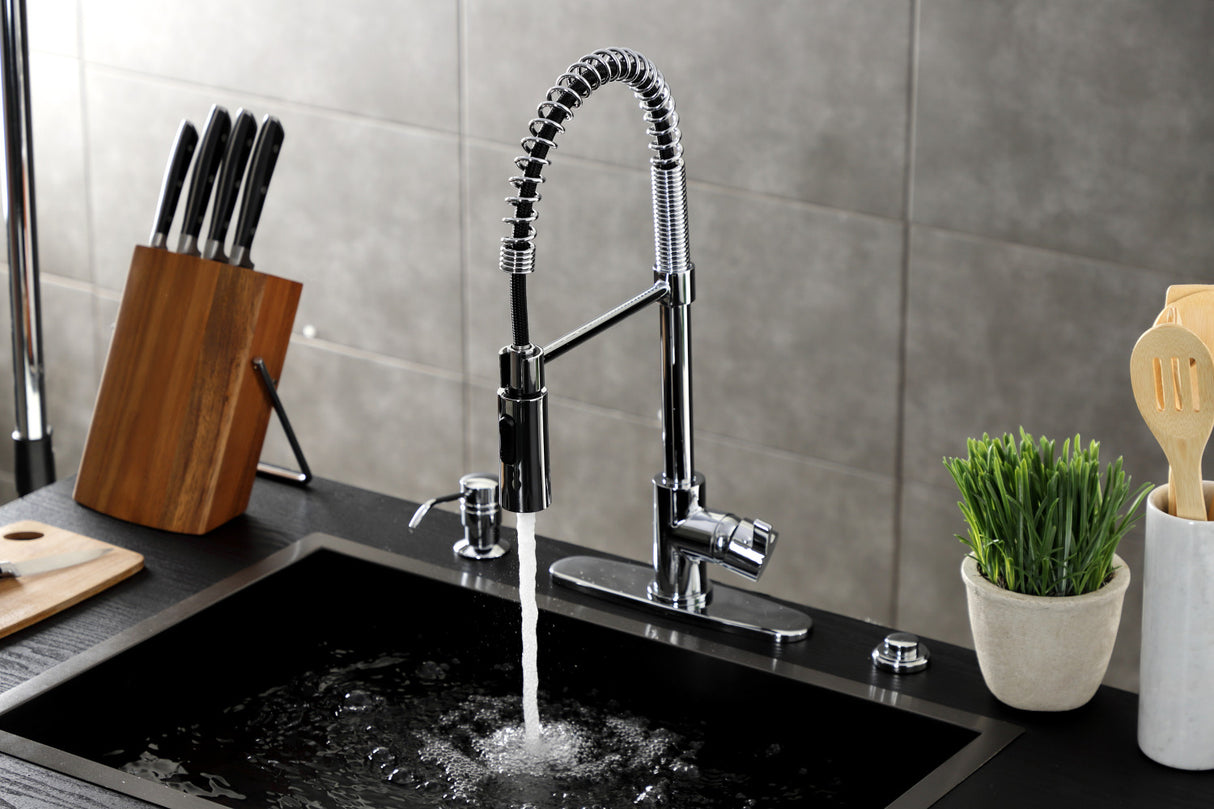 Gourmetier LS8771CTL Continental Single-Handle Pre-Rinse Kitchen Faucet, Polished Chrome