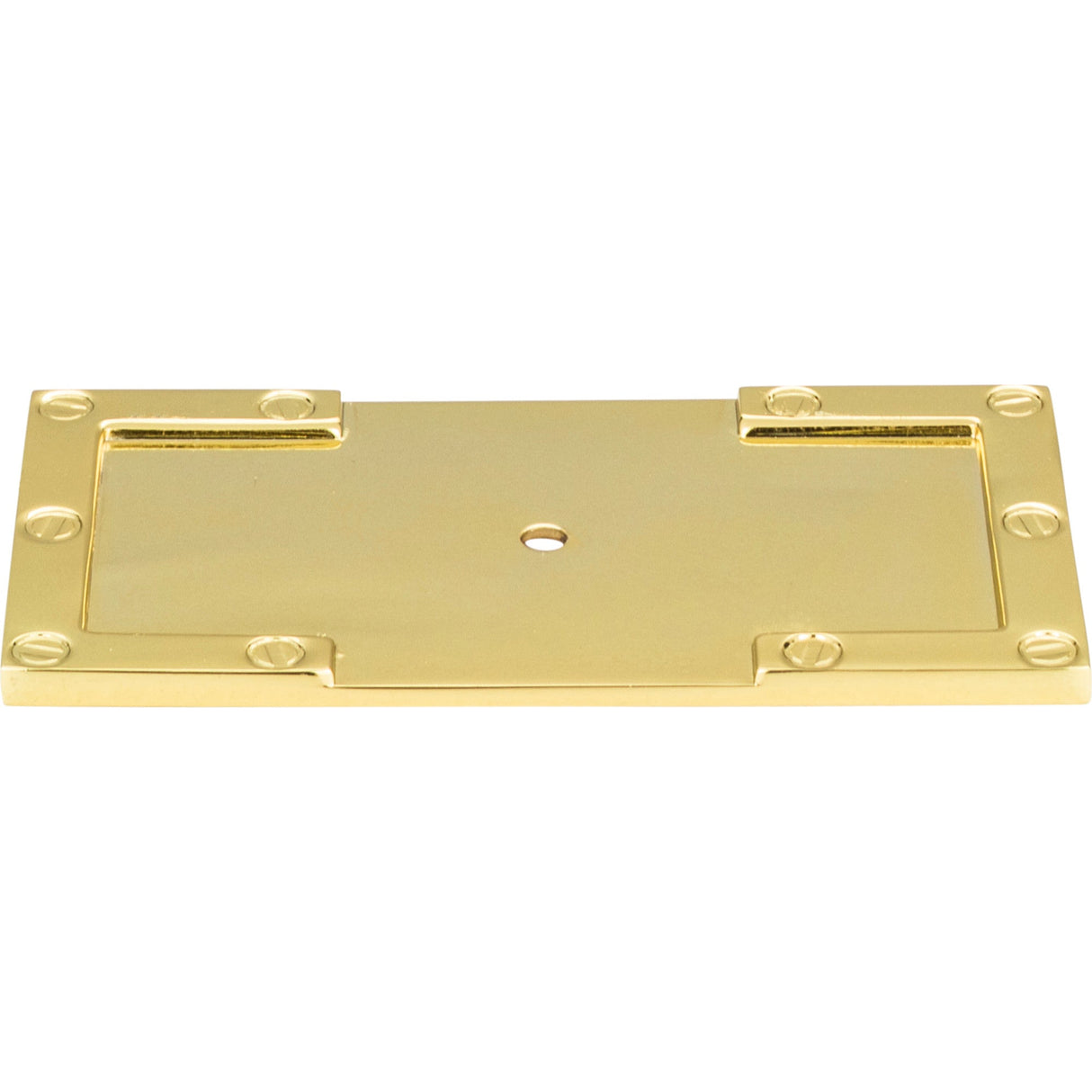 Atlas Homewares Campaign L-Bracket Backplate 3 11/16 Inch Polished Brass