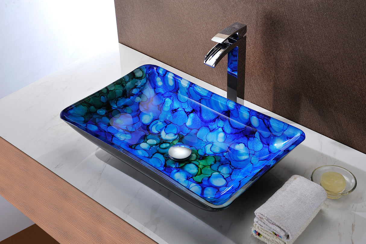 ANZZI LS-AZ8096 Avao Series Deco-Glass Vessel Sink in Lustrous Blue