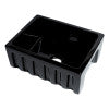 ALFI brand AB2418HS-BG 24" Black Gloss Reversible Smooth / Fluted Single Bowl Fireclay Farm Sink