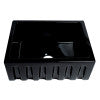 ALFI brand AB2418HS-BG 24" Black Gloss Reversible Smooth / Fluted Single Bowl Fireclay Farm Sink