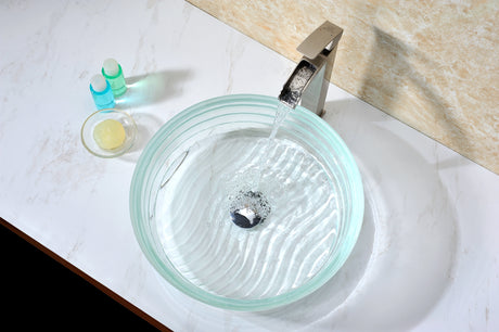 ANZZI LS-AZ064 Canta Series Deco-Glass Vessel Sink in Lustrous Translucent Crystal