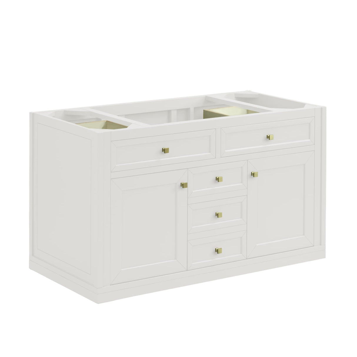 Chicago 48" Single Vanity, Glossy White, w/ 3 CM Carrara Marble Top