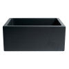 24" Black Matte Reversible Smooth / Fluted Single Bowl Fireclay Farm Sink