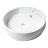 ALFI brand ABC702 White 19" Round Semi Recessed Ceramic Sink with Faucet Hole