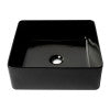 ALFI brand ABC903-BM Black Matte 16" Modern Square Above Mount Ceramic Sink