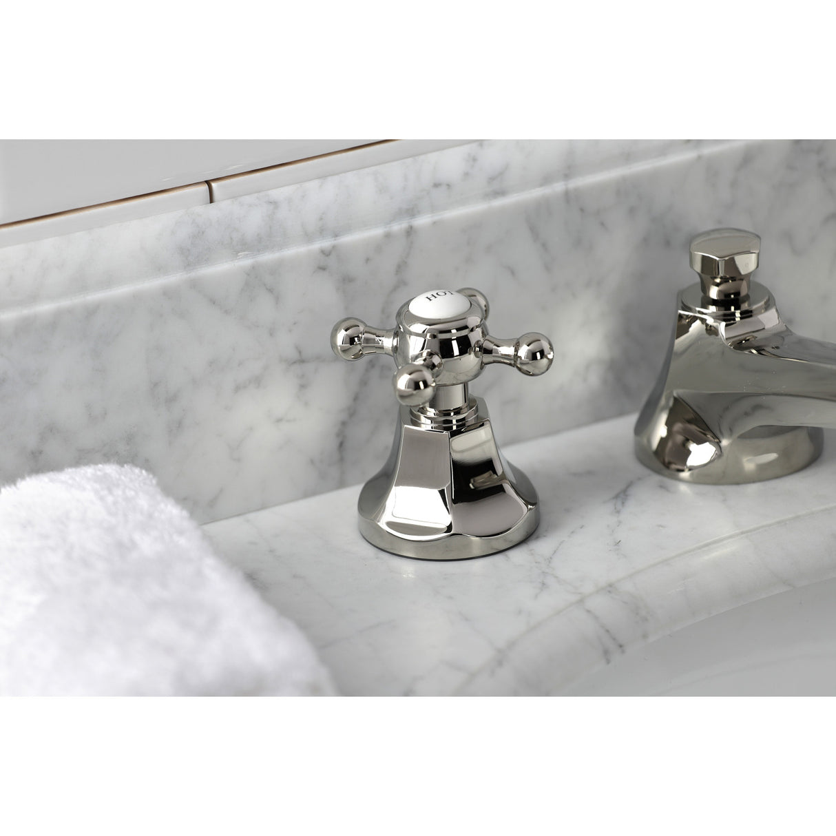Kingston Brass KS4466BX 8 in. Widespread Bathroom Faucet, Polished Nickel