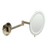 ALFI brand ABM9WLED-BN Brushed Nickel Wall Mount Round 9" 5x Magnifying Cosmetic Mirror with Light