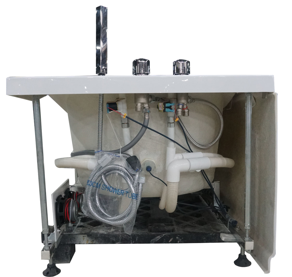 EAGO AM189ETL-L 6 ft Left Drain Acrylic White Whirlpool Bathtub w Fixtures