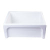 ALFI brand AB2418ARCH-W  24" White Arched Apron Thick Wall Fireclay Single Bowl Farm Sink